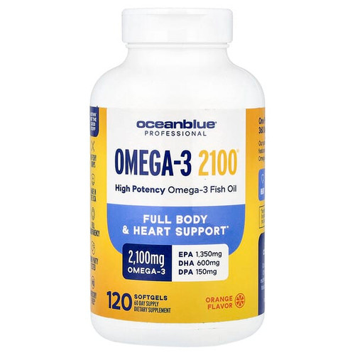 <img alt="OceanBlue, Professional, Omega-3 2100, High Potency, Orange, 120 Softgels (1,050 mg per Softgel)" title="OceanBlue, Professional, Omega-3 2100, High Potency, Orange, 120 Softgels (1,050 mg per Softgel),850001449038"