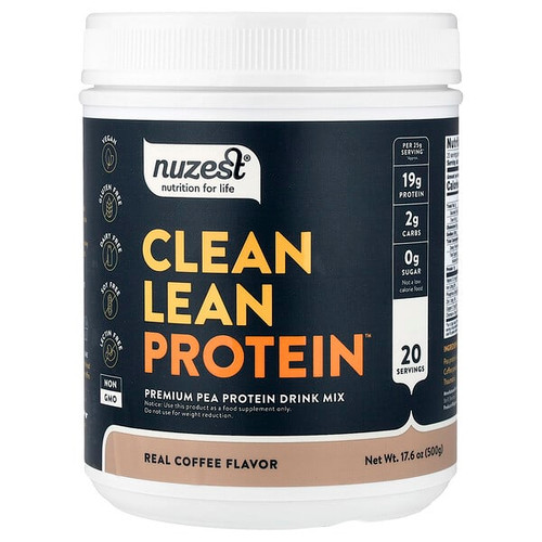 <img alt="Nuzest, Clean Lean Protein, Real Coffee, 17.6 oz (500 g)" title="Nuzest, Clean Lean Protein, Real Coffee, 17.6 oz (500 g),850556006038"