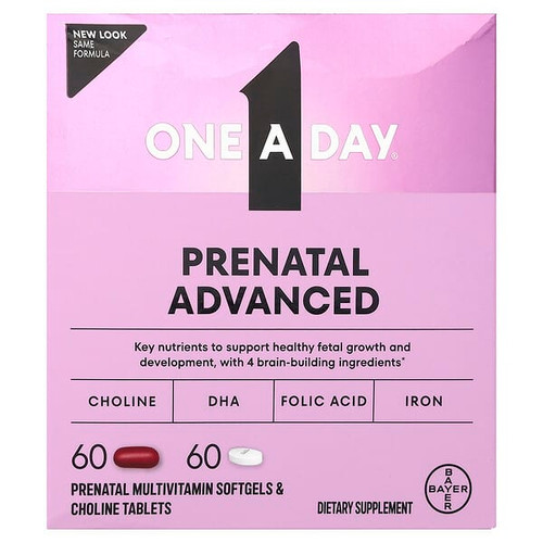 <img alt="One-A-Day, Prenatal Advanced, 60 Multivitamin Softgels & 60 Choline Tablets" title="One-A-Day, Prenatal Advanced, 60 Multivitamin Softgels & 60 Choline Tablets,016500586586"