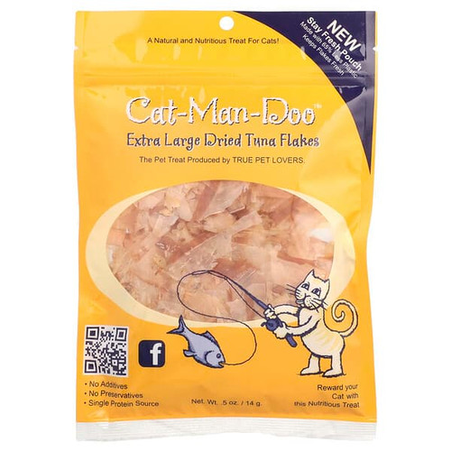 <img alt="Cat-Man-Doo, Extra Large Dried Tuna Flakes, For Cats , 0.5 oz (14 g)" title="Cat-Man-Doo, Extra Large Dried Tuna Flakes, For Cats , 0.5 oz (14 g),693749540038"