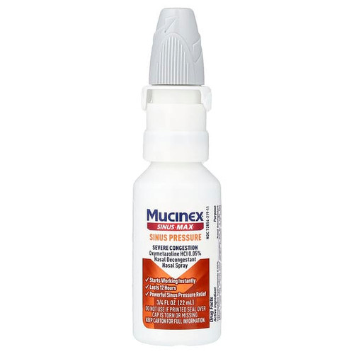 <img alt="Mucinex, Sinus-Max, Sinus Pressure, Sever Congestion Nasal Spray, 3-4 fl oz (22 ml)" title="Mucinex, Sinus-Max, Sinus Pressure, Sever Congestion Nasal Spray, 3-4 fl oz (22 ml),633924000056"