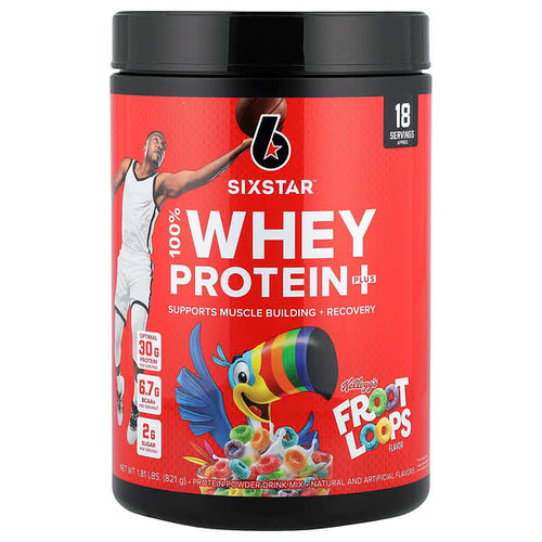 <img alt="SIXSTAR, 100% Whey Protein Plus, Kelloggs Froot Loops, 1.81 lbs (821 g)" title="SIXSTAR, 100% Whey Protein Plus, Kelloggs Froot Loops, 1.81 lbs (821 g),850009438805"