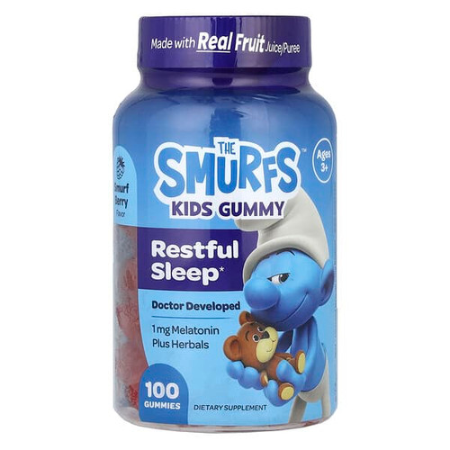<img alt="The Smurfs, Kids Gummy, Restful Sleep, Ages 3+, Smurf Berry , 100 Gummies" title="The Smurfs, Kids Gummy, Restful Sleep, Ages 3+, Smurf Berry , 100 Gummies,879452000957"
