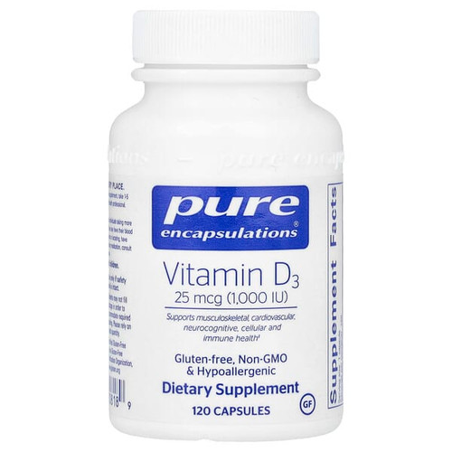 <img alt="Pure Encapsulations, Vitamin D3, 25 mcg (1,000 IU), 120 Capsules" title="Pure Encapsulations, Vitamin D3, 25 mcg (1,000 IU), 120 Capsules,"