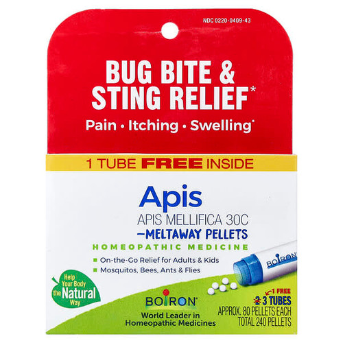 <img alt="Boiron, Apis, Meltaway Pellets, 3 Tubes, Approx. 80 Pellets Each" title="Boiron, Apis, Meltaway Pellets, 3 Tubes, Approx. 80 Pellets Each,"
