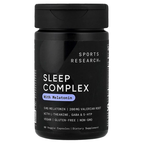 <img alt="Sports Research, Sleep Complex with Melatonin, 60 Veggie Capsules" title="Sports Research, Sleep Complex with Melatonin, 60 Veggie Capsules,"