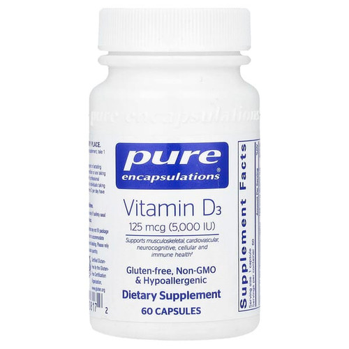 <img alt="Pure Encapsulations, Vitamin D3, 125 mcg (5,000 IU), 60 Capsules" title="Pure Encapsulations, Vitamin D3, 125 mcg (5,000 IU), 60 Capsules,"