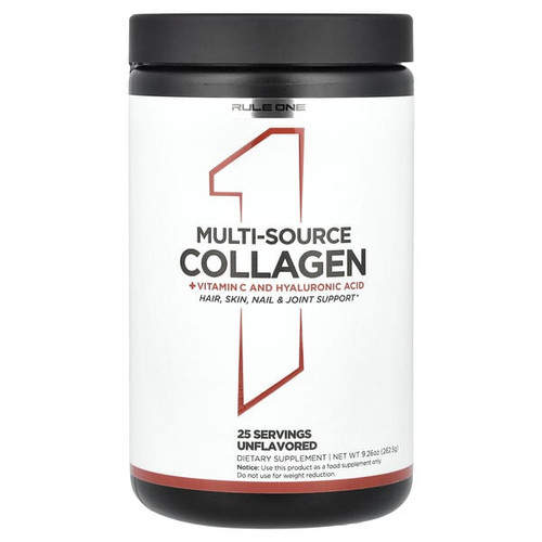 <img alt="Rule One Proteins, Multi-Source Collagen + Vitamin C and Hyaluronic Acid, Unflavored, 9.26 oz (262.5 g)" title="Rule One Proteins, Multi-Source Collagen + Vitamin C and Hyaluronic Acid, Unflavored, 9.26 oz (262.5 g),"