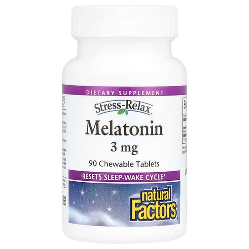 <img alt="Natural Factors, Stress-Relax, Melatonin, 3 mg, 90 Chewable Tablets" title="Natural Factors, Stress-Relax, Melatonin, 3 mg, 90 Chewable Tablets,"