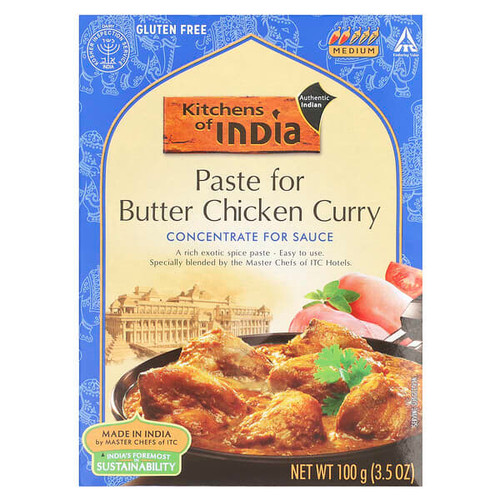<img alt="3 PACK of Kitchens of India, Paste For Butter Chicken Curry, Concentrate For Sauce, Medium, 3.5 oz (100 g)" title="3 PACK of Kitchens of India, Paste For Butter Chicken Curry, Concentrate For Sauce, Medium, 3.5 oz (100 g),841905020218"