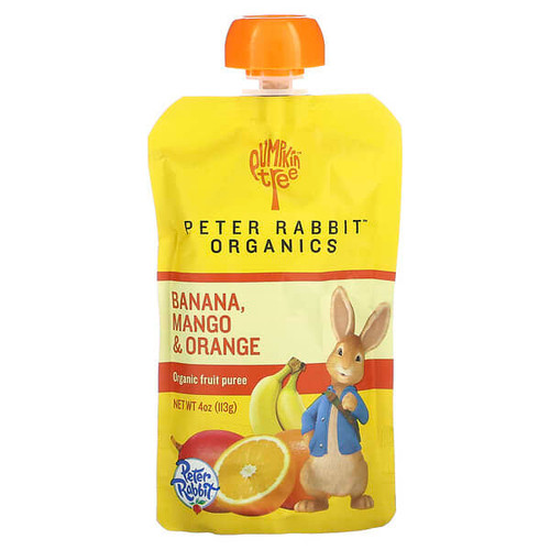 <img alt="3 PACK of Pumpkin Tree Organics, Peter Rabbit Organics, Organic Fruit Puree, Banana, Mango & Orange, 4 oz (113 g)" title="3 PACK of Pumpkin Tree Organics, Peter Rabbit Organics, Organic Fruit Puree, Banana, Mango & Orange, 4 oz (113 g),815367010124"