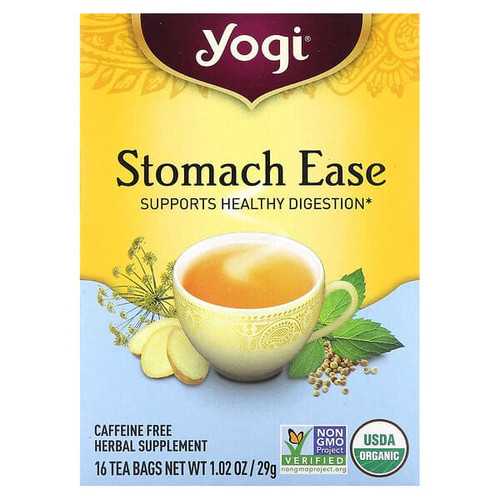 <img alt="Yogi Tea, Stomach Ease, Caffeine Free, 16 Tea Bags, 1.02 oz (29 g)" title="Yogi Tea, Stomach Ease, Caffeine Free, 16 Tea Bags, 1.02 oz (29 g),076950450035"