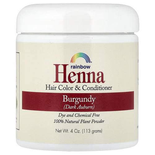<img alt="Rainbow Research, Henna, Hair Color and Conditioner, Burgundy (Dark Auburn), 4 oz (113 g)" title="Rainbow Research, Henna, Hair Color and Conditioner, Burgundy (Dark Auburn), 4 oz (113 g),000518400088"