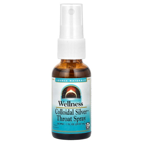 <img alt="Source Naturals, Wellness, Colloidal Silver Throat Spray, 30 PPM, 1 fl oz (29.57 ml)" title="Source Naturals, Wellness, Colloidal Silver Throat Spray, 30 PPM, 1 fl oz (29.57 ml),021078010272"
