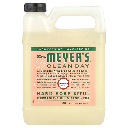 <img alt="Mrs. Meyers Clean Day, Hand Soap Refill, Geranium, 33 fl oz (975 ml)" title="Mrs. Meyers Clean Day, Hand Soap Refill, Geranium, 33 fl oz (975 ml),808124131637"