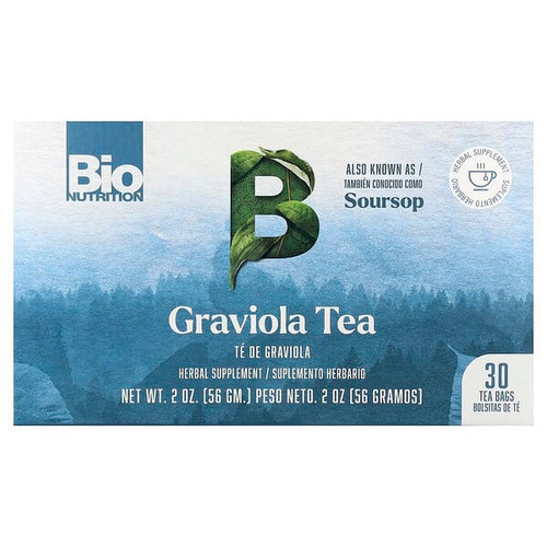 <img alt="Bio Nutrition, Graviola Tea, Caffeine Free, 30 Tea Bags, 2 oz (56 g)" title="Bio Nutrition, Graviola Tea, Caffeine Free, 30 Tea Bags, 2 oz (56 g),854936003624"