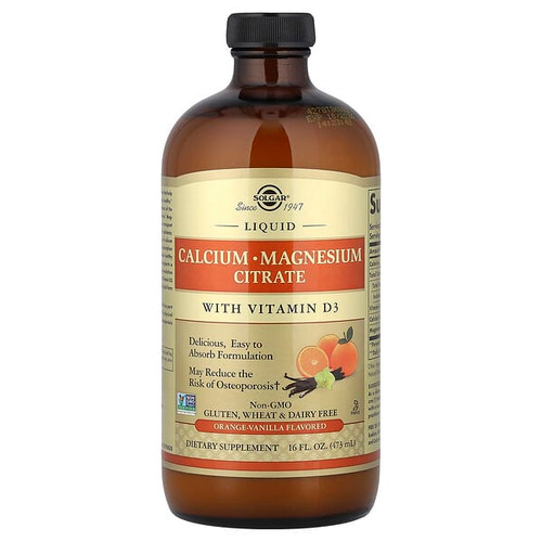 <img alt="Solgar, Liquid Calcium Magnesium Citrate with Vitamin D3, Orange-Vanilla, 16 fl oz (473 ml)" title="Solgar, Liquid Calcium Magnesium Citrate with Vitamin D3, Orange-Vanilla, 16 fl oz (473 ml),033984358324"