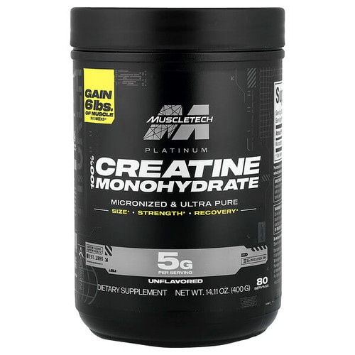 <img alt="MuscleTech, Platinum 100% Creatine Monohydrate, Unflavored, 14.11 oz (400 g)" title="MuscleTech, Platinum 100% Creatine Monohydrate, Unflavored, 14.11 oz (400 g),631656705737"