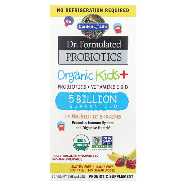 <img alt="Garden of Life, Dr. Formulated Probiotics, Organic Kids + Chewables, Tasty Organic Strawberry Banana, 30 Yummy Chewables" title="Garden of Life, Dr. Formulated Probiotics, Organic Kids + Chewables, Tasty Organic Strawberry Banana, 30 Yummy Chewables,658010122214"