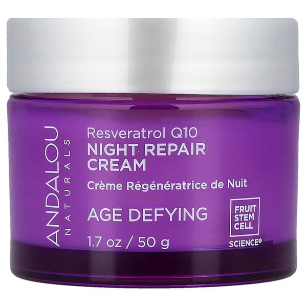 <img alt="Andalou Naturals, Night Repair Cream, Resveratrol Q10, 1.7 oz (50 g)" title="Andalou Naturals, Night Repair Cream, Resveratrol Q10, 1.7 oz (50 g),859975002317"
