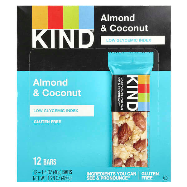 <img alt="KIND Bars, Almond & Coconut, 12 Bars, 1.4 oz (40 g) Each" title="KIND Bars, Almond & Coconut, 12 Bars, 1.4 oz (40 g) Each,602652171284"