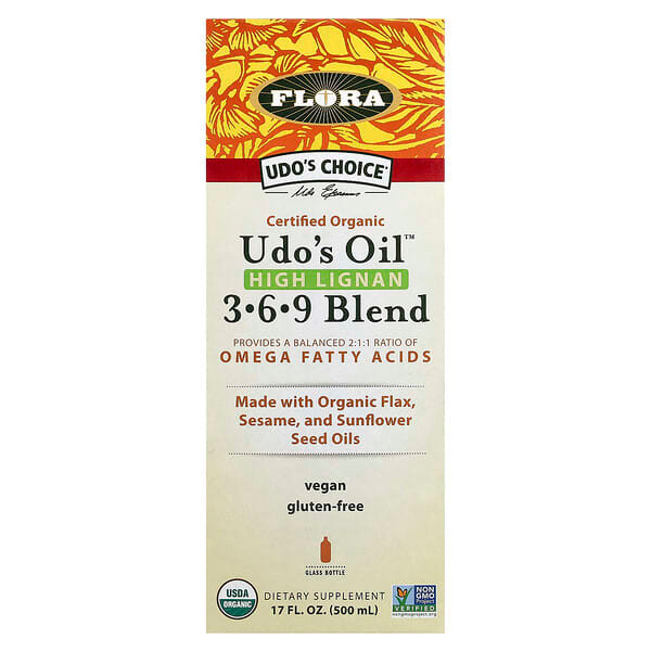 <img alt="Flora, Udos Choice, Certified Organic Udos Oil, High Lignan 3-6-9 Blend, 17 fl oz (500 ml)" title="Flora, Udos Choice, Certified Organic Udos Oil, High Lignan 3-6-9 Blend, 17 fl oz (500 ml),061998679968"
