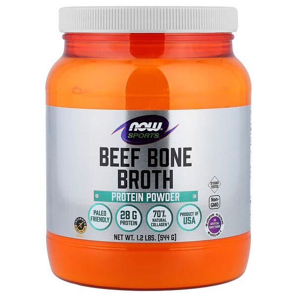 <img alt="NOW Foods, Sports, Beef Bone Broth Protein Powder, 1.2 lbs (544 g)" title="NOW Foods, Sports, Beef Bone Broth Protein Powder, 1.2 lbs (544 g),733739019608"