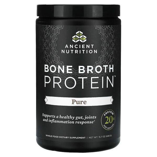 <img alt="Ancient Nutrition, Bone Broth Protein, Pure, 15.7 oz(446 g)" title="Ancient Nutrition, Bone Broth Protein, Pure, 15.7 oz(446 g),816401020000"