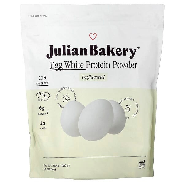<img alt="Julian Bakery, Egg White Protein Powder, Unflavored, 2.01 lbs (907 g)" title="Julian Bakery, Egg White Protein Powder, Unflavored, 2.01 lbs (907 g),813926002566"