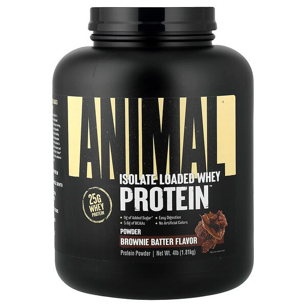 <img alt="Animal, Isolate Loaded Whey Protein Powder, Brownie Batter, 4 lb (1.81 kg)" title="Animal, Isolate Loaded Whey Protein Powder, Brownie Batter, 4 lb (1.81 kg),039442032515"