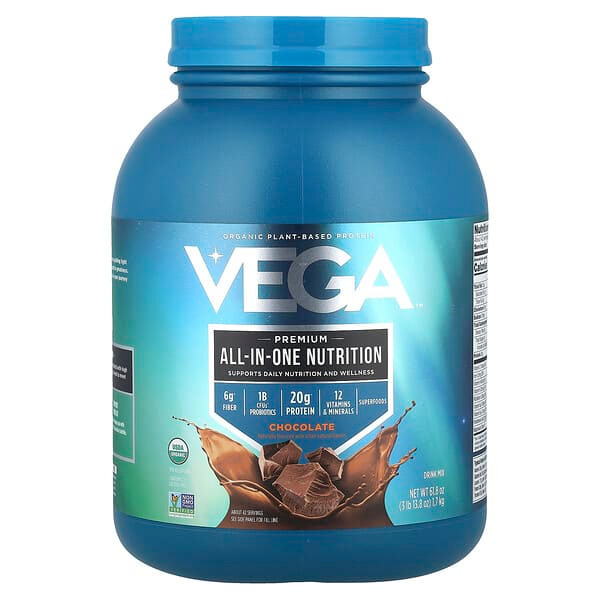 <img alt="Vega, Organic Plant-Based Protein, Premium All-In-One Nutrition, Chocolate, 3 lb 13.8 oz (1.7 kg)" title="Vega, Organic Plant-Based Protein, Premium All-In-One Nutrition, Chocolate, 3 lb 13.8 oz (1.7 kg),838766004976"