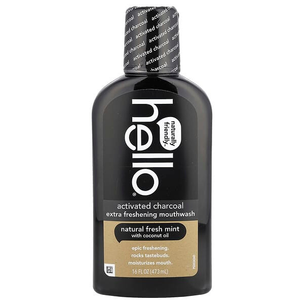 <img alt="Hello, Activated Charcoal, Extra Freshening Mouthwash, Natural Fresh Mint, 16 fl oz (473 ml)" title="Hello, Activated Charcoal, Extra Freshening Mouthwash, Natural Fresh Mint, 16 fl oz (473 ml),819156020202"