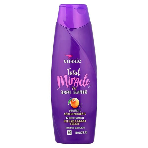 <img alt="Aussie, Total Miracle, 7-n-1 Shampoo, Apricot & Australian Macadamia Oil, 12.1 fl oz (360 ml)" title="Aussie, Total Miracle, 7-n-1 Shampoo, Apricot & Australian Macadamia Oil, 12.1 fl oz (360 ml),381519183362"