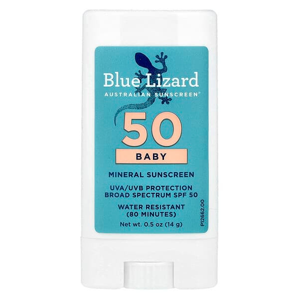 <img alt="Blue Lizard Australian Sunscreen, Baby Mineral Sunscreen Stick, SPF 50, 0.5 oz (14 g)" title="Blue Lizard Australian Sunscreen, Baby Mineral Sunscreen Stick, SPF 50, 0.5 oz (14 g),303162011052"