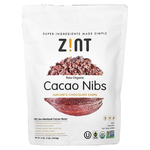 <img alt="Zint, Raw Organic Cacao Nibs, 16 oz (454 g)" title="Zint, Raw Organic Cacao Nibs, 16 oz (454 g),817516020527"