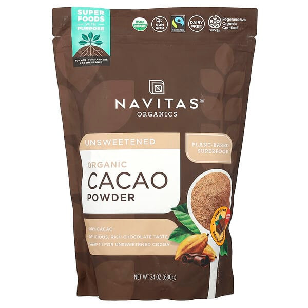 <img alt="Navitas Organics, Organic Cacao Powder, Unsweetened, 24 oz (680 g)" title="Navitas Organics, Organic Cacao Powder, Unsweetened, 24 oz (680 g),811961020910"