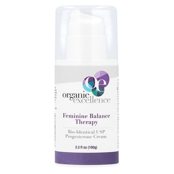 <img alt="Organic Excellence, Feminine Balance Therapy, Bio-Identical USP Progesterone Cream, 3.3 fl oz (100 g)" title="Organic Excellence, Feminine Balance Therapy, Bio-Identical USP Progesterone Cream, 3.3 fl oz (100 g),809183100183"