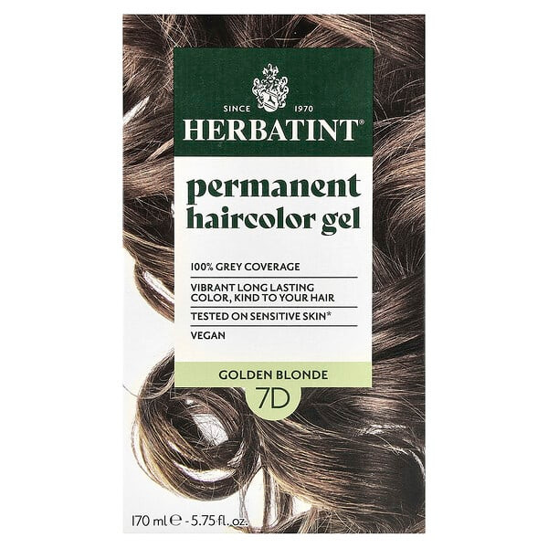 <img alt="Herbatint, Permanent Haircolor Gel, 7D Golden Blonde, 5.75 fl oz (170 ml)" title="Herbatint, Permanent Haircolor Gel, 7D Golden Blonde, 5.75 fl oz (170 ml),666248001133"