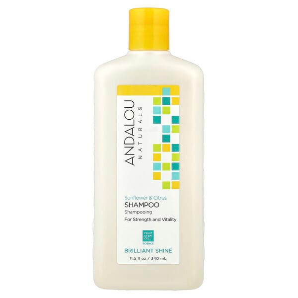 <img alt="Andalou Naturals, Shampoo, Brilliant Shine, Sunflower & Citrus, 11.5 fl oz (340 ml)" title="Andalou Naturals, Shampoo, Brilliant Shine, Sunflower & Citrus, 11.5 fl oz (340 ml),859975002027"