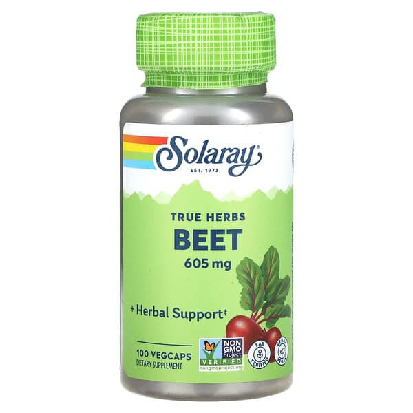 <img alt="Solaray, True Herbs, Beet, 605 mg, 100 VegCaps" title="Solaray, True Herbs, Beet, 605 mg, 100 VegCaps,076280001600"