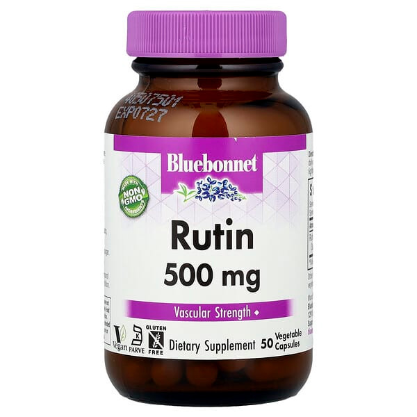<img alt="Bluebonnet Nutrition, Rutin, 500 mg, 50 Vegetable Capsules" title="Bluebonnet Nutrition, Rutin, 500 mg, 50 Vegetable Capsules,743715005648"