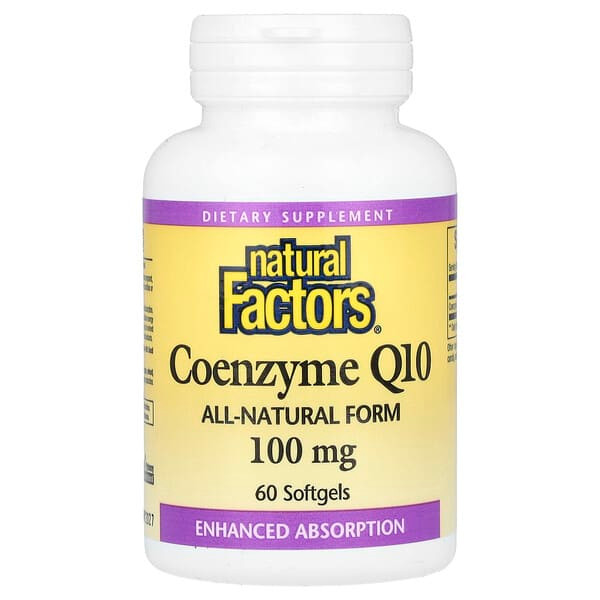 <img alt="Natural Factors, Coenzyme Q10, 100 mg, 60 Softgels" title="Natural Factors, Coenzyme Q10, 100 mg, 60 Softgels,068958020716"