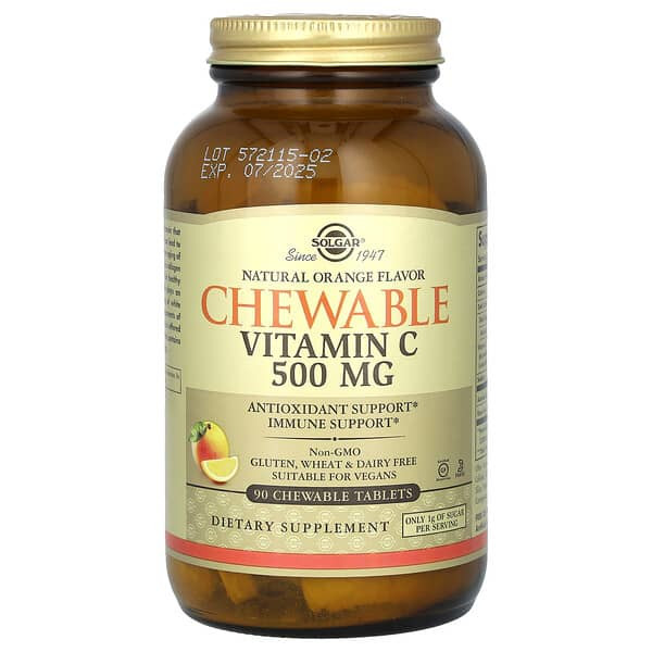 <img alt="Solgar, Chewable Vitamin C, Natural Orange, 500 mg, 90 Chewable Tablets" title="Solgar, Chewable Vitamin C, Natural Orange, 500 mg, 90 Chewable Tablets,033984004078"