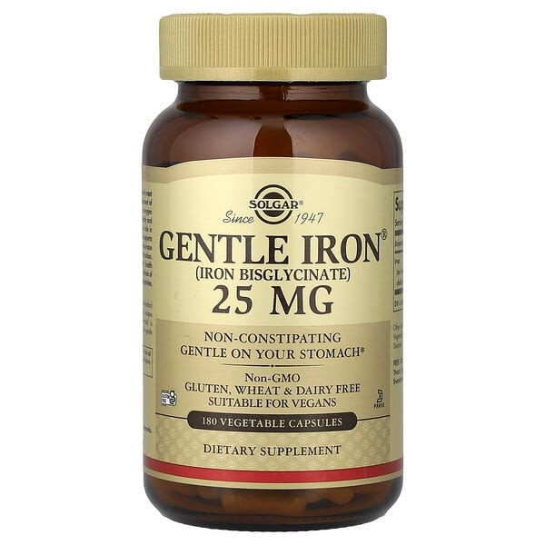 <img alt="Solgar, Gentle Iron, 25 mg, 180 Vegetable Capsules" title="Solgar, Gentle Iron, 25 mg, 180 Vegetable Capsules,033984012509"
