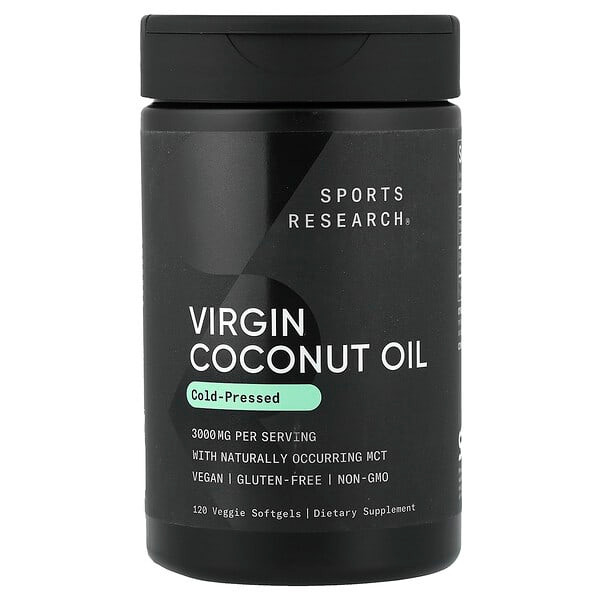 <img alt="Sports Research, Virgin Coconut Oil, Cold Pressed, 120 Veggie Softgels" title="Sports Research, Virgin Coconut Oil, Cold Pressed, 120 Veggie Softgels,023249090014"