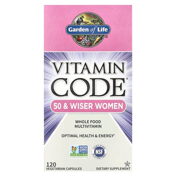 <img alt="Garden of Life, Vitamin Code, Whole Food Multivitamin For 50 & Wiser Women, 120 Vegetarian Capsules" title="Garden of Life, Vitamin Code, Whole Food Multivitamin For 50 & Wiser Women, 120 Vegetarian Capsules,658010113670"