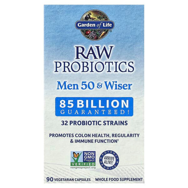 <img alt="Garden of Life, RAW Probiotics, Men 50 & Wiser, 90 Vegetarian Capsules" title="Garden of Life, RAW Probiotics, Men 50 & Wiser, 90 Vegetarian Capsules,658010115667"