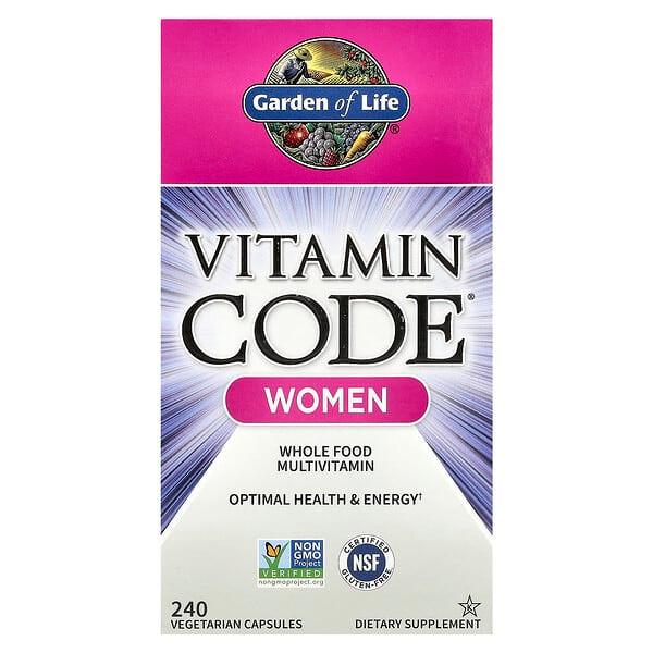 <img alt="Garden of Life, Vitamin Code, Whole Food Multivitamin, Women, 240 Vegetarian Capsules" title="Garden of Life, Vitamin Code, Whole Food Multivitamin, Women, 240 Vegetarian Capsules,658010114172"