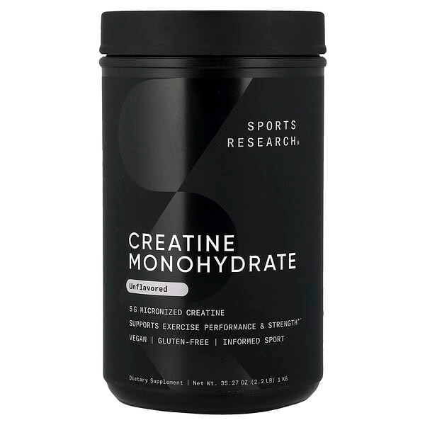 <img alt="Sports Research, Creatine Monohydrate, Unflavored, 2.2 lb (1 kg)" title="Sports Research, Creatine Monohydrate, Unflavored, 2.2 lb (1 kg),023249093367"