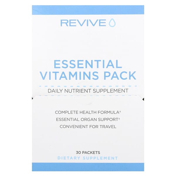 <img alt="Revive, Essential Vitamins Pack, 30 Packets" title="Revive, Essential Vitamins Pack, 30 Packets,850030689504"